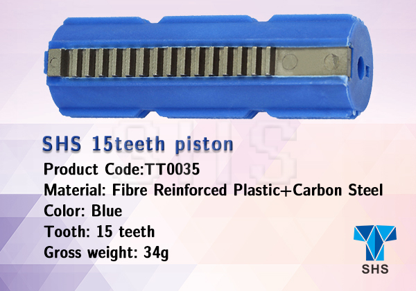 SHS 15 steel teeth piston for AEG